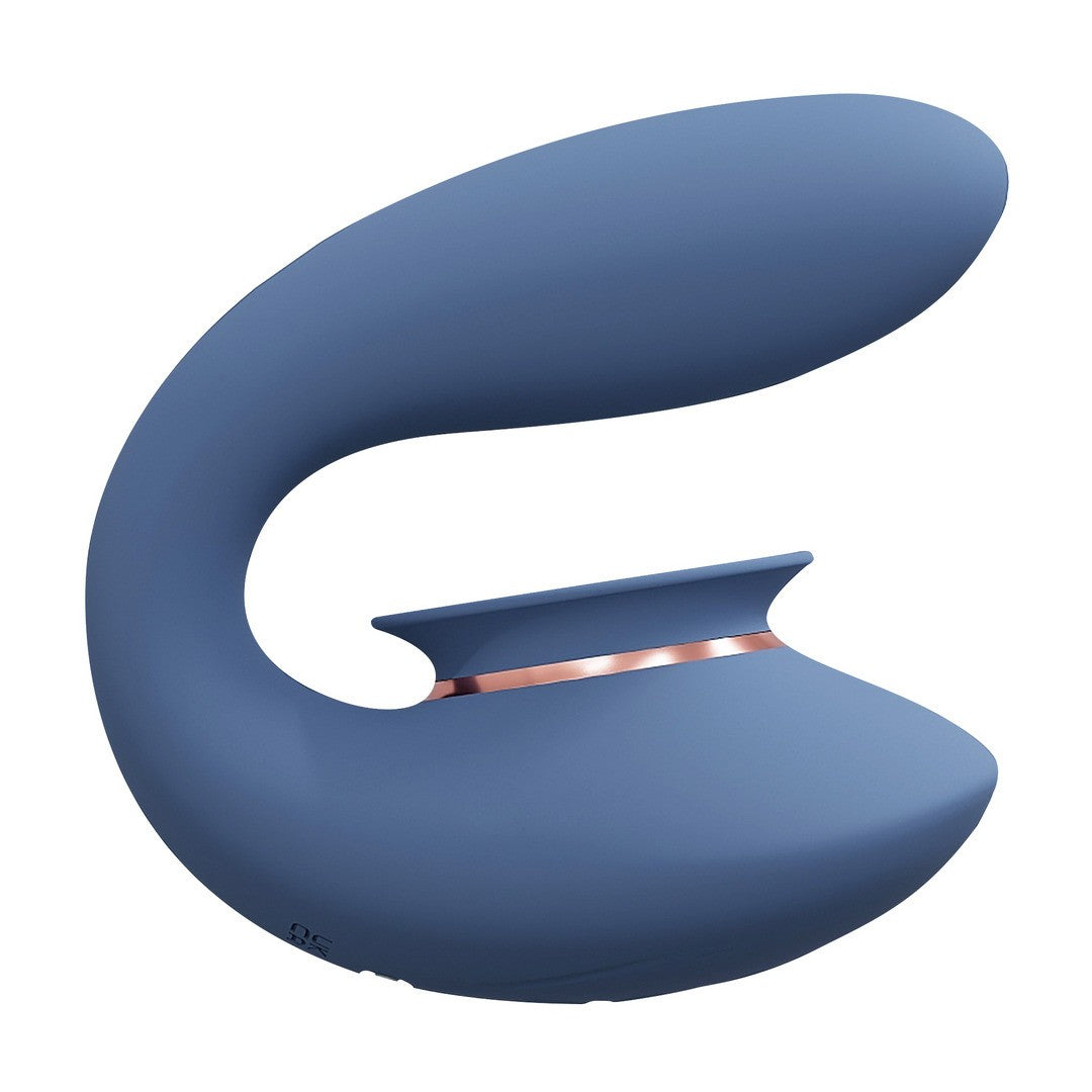 TWITCH 3 VIBRADOR RECARGABLE Y SUCCIONADOR AZUL/GRIS INNOVATION