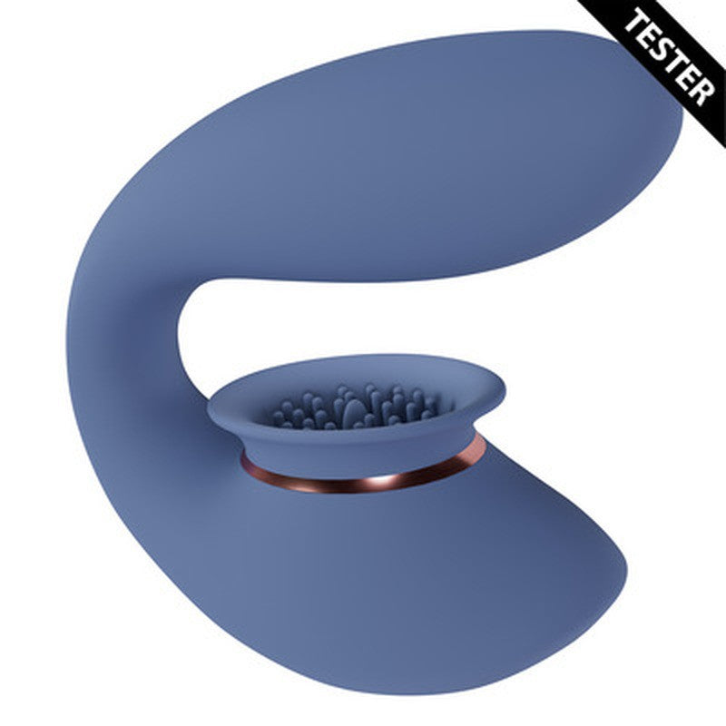TESTER TWITCH 3 - VIBRADOR RECARGABLE Y SUCCIONADOR - AZUL/GRIS