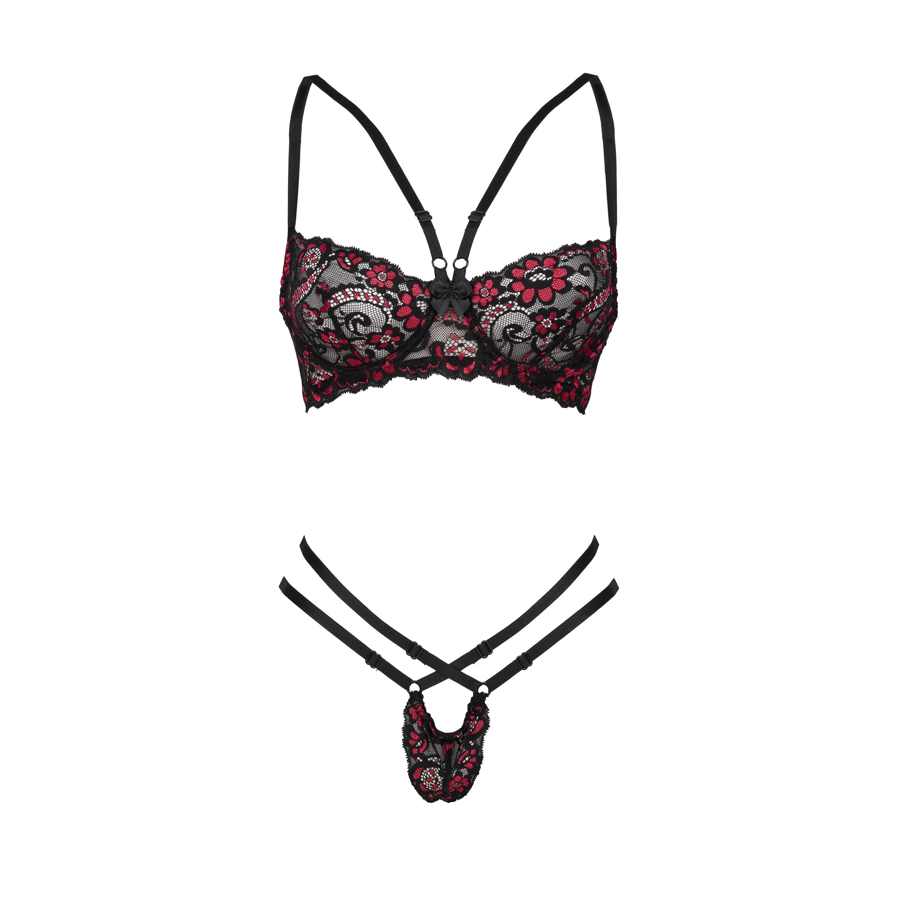 CONJUNTO DE 2 PIEZAS ROSALINDA NEGRO BEAUTY NIGHT FASHION