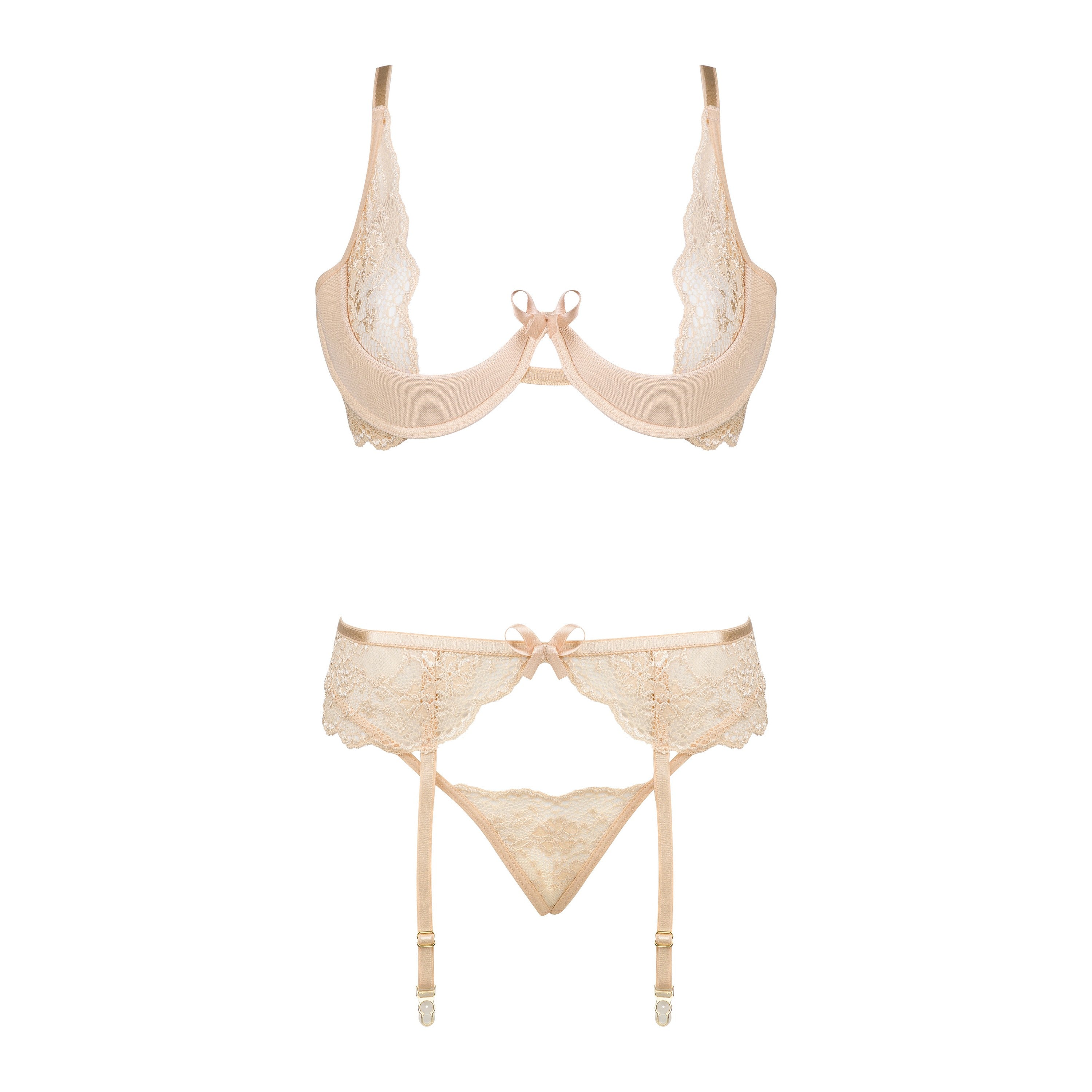 CONJUNTO DE 3 PIEZAS ROSE NUDE BEAUTY NIGHT FASHION