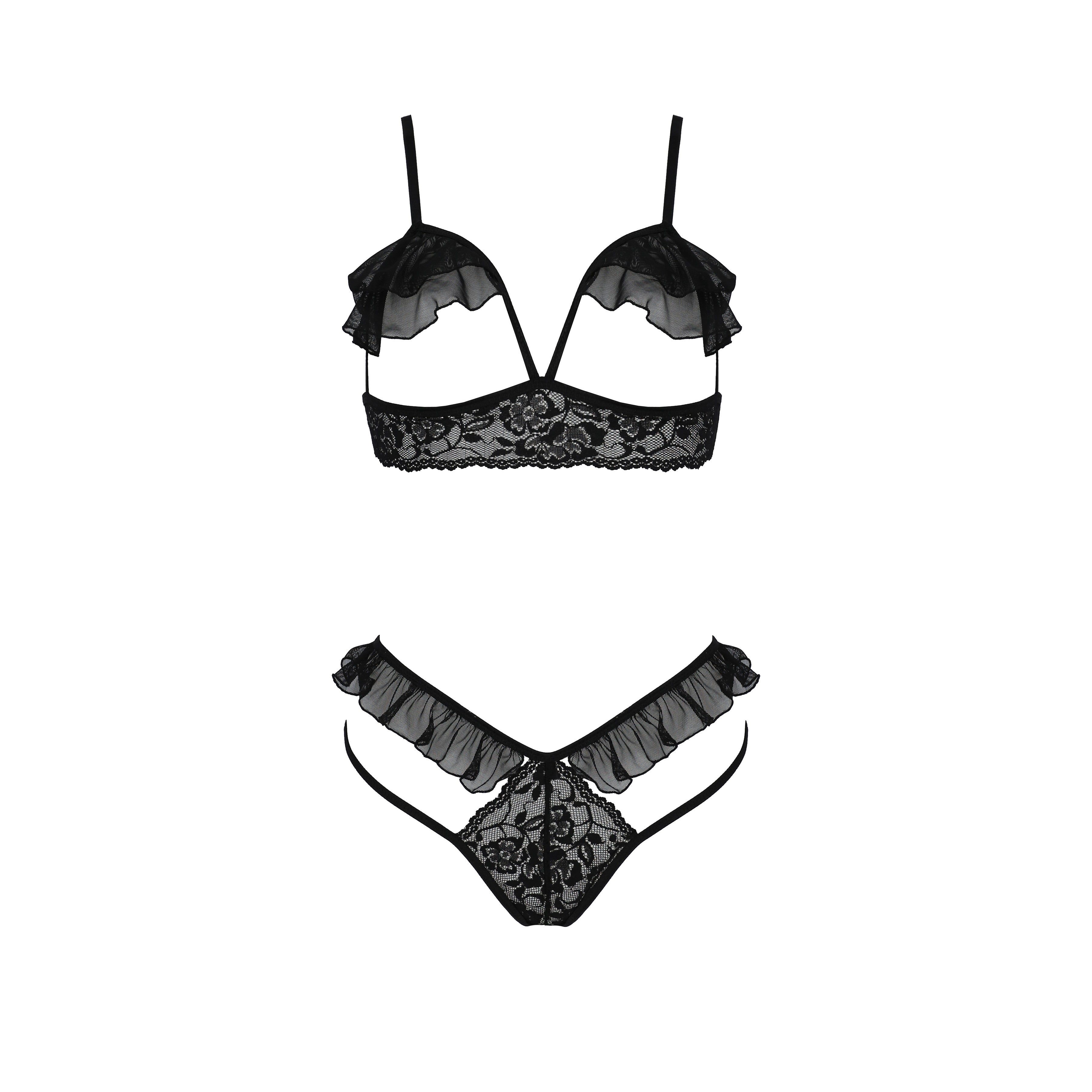 CONJUNTO DE 2 PIEZAS DOLLY NEGRO EROTIC LINE TALLA QUEEN PASSION