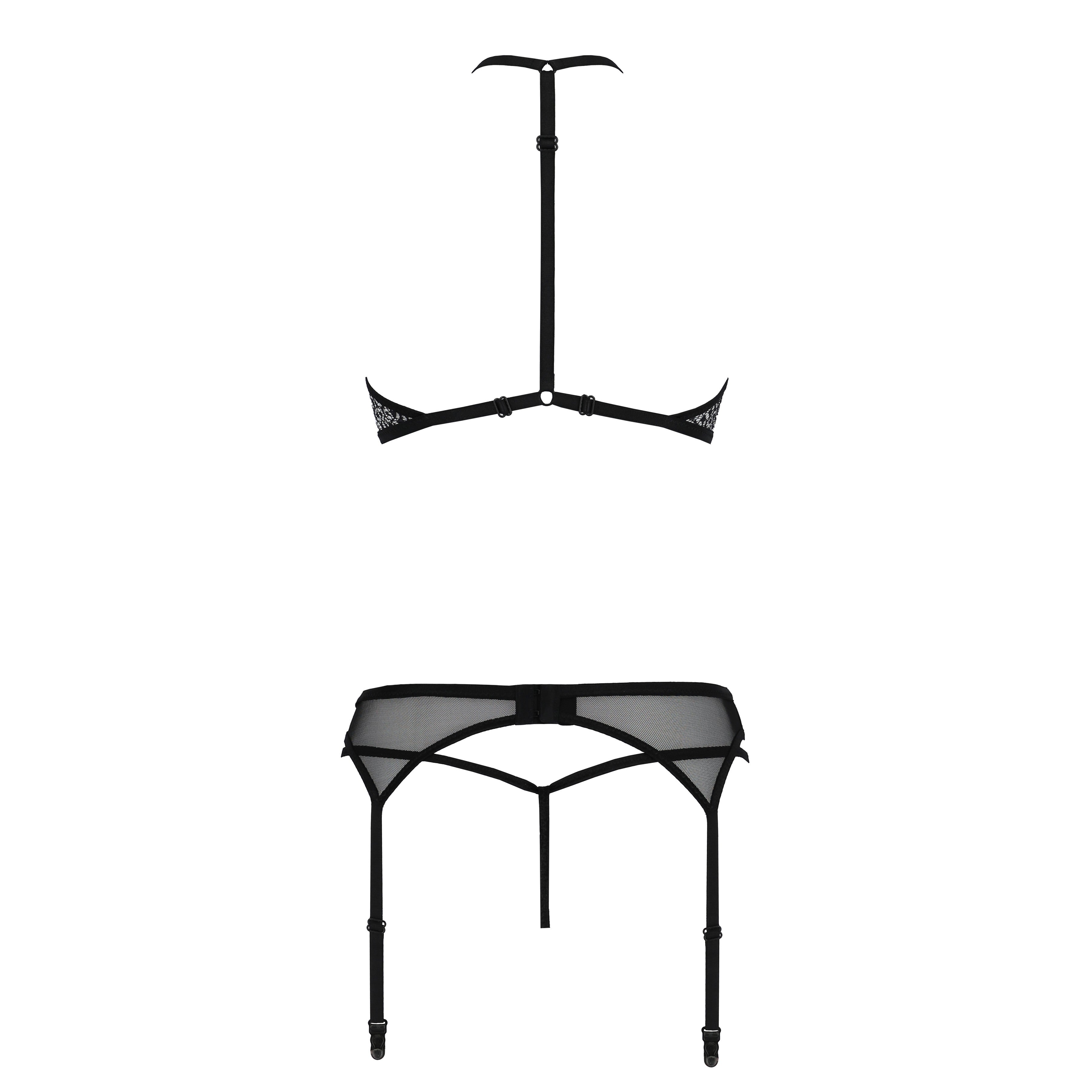 CONJUNTO DE 3 PIEZAS SATARA NEGRO EROTIC LINE PASSION