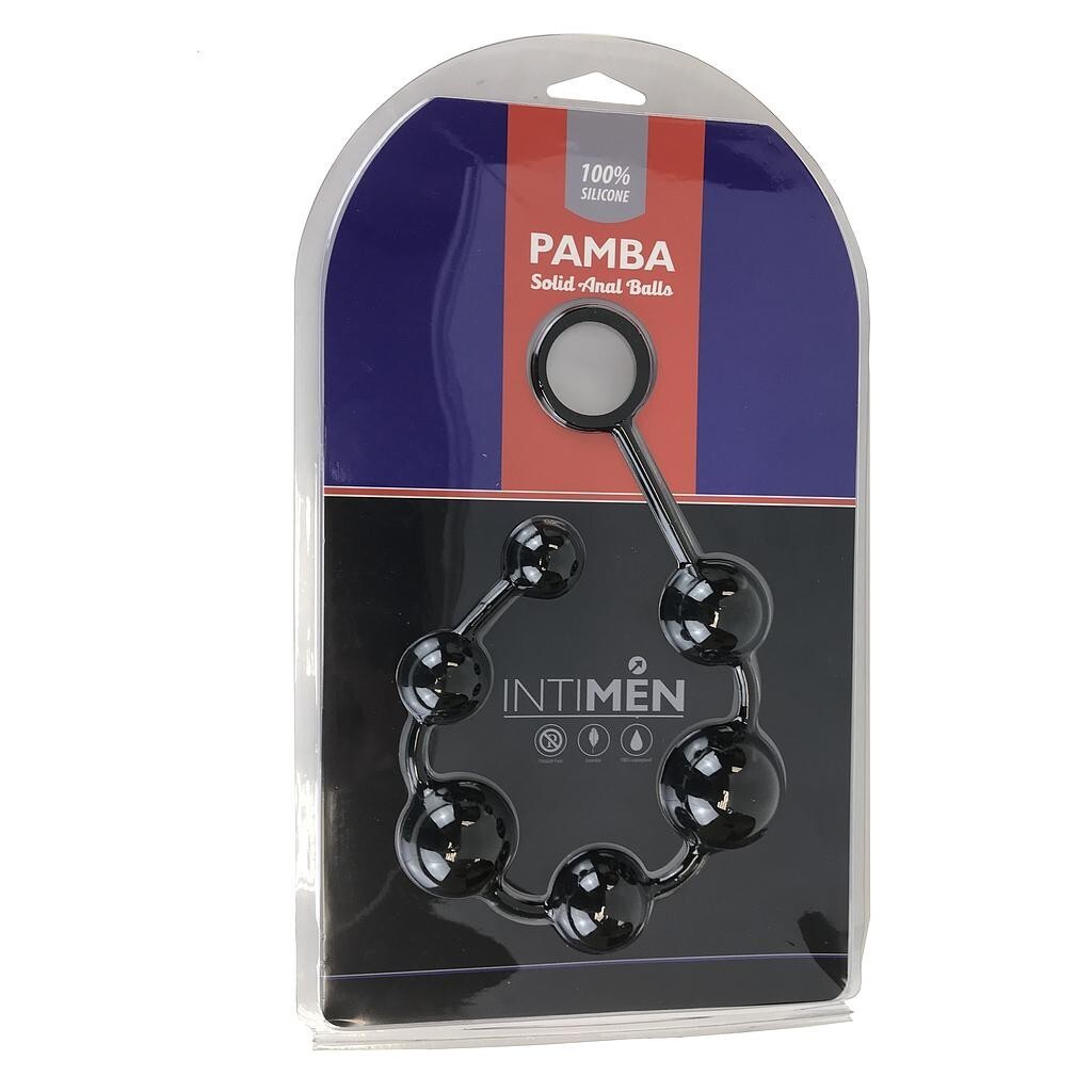 TIRA DE 6 PERLAS ANALES PAMBA NEGRO INTIMEN