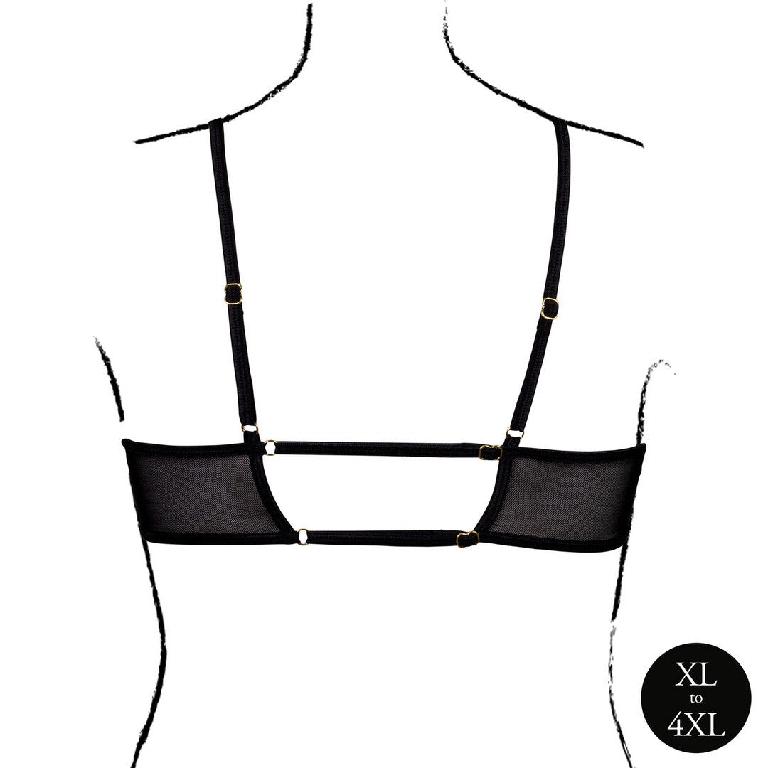 SUJETADOR KEYHOLE MESH NEGRO TALLA QUEEN LE DÉSIR