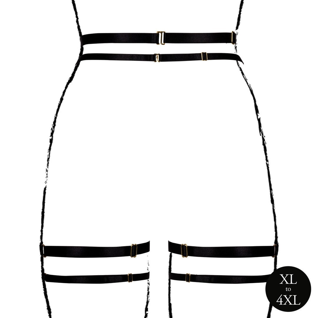 LIGUEROS DOUBLE STRAP NEGRO TALLA QUEEN LE DÉSIR