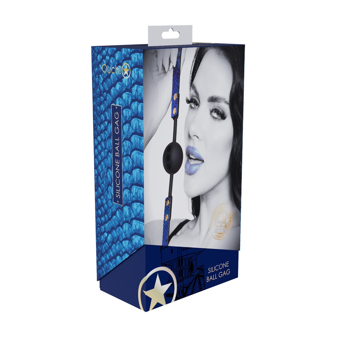 MORDAZA DE SILICONA RESPIRABLE FLORENCE COLLECTION AZUL OUCH!