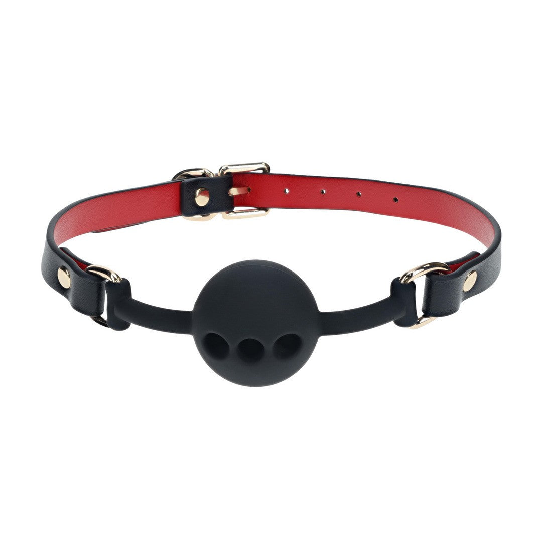 MORDAZA DE SILICONA RESPIRABLE MILAN COLLECTION NEGRO/ROJO OUCH!
