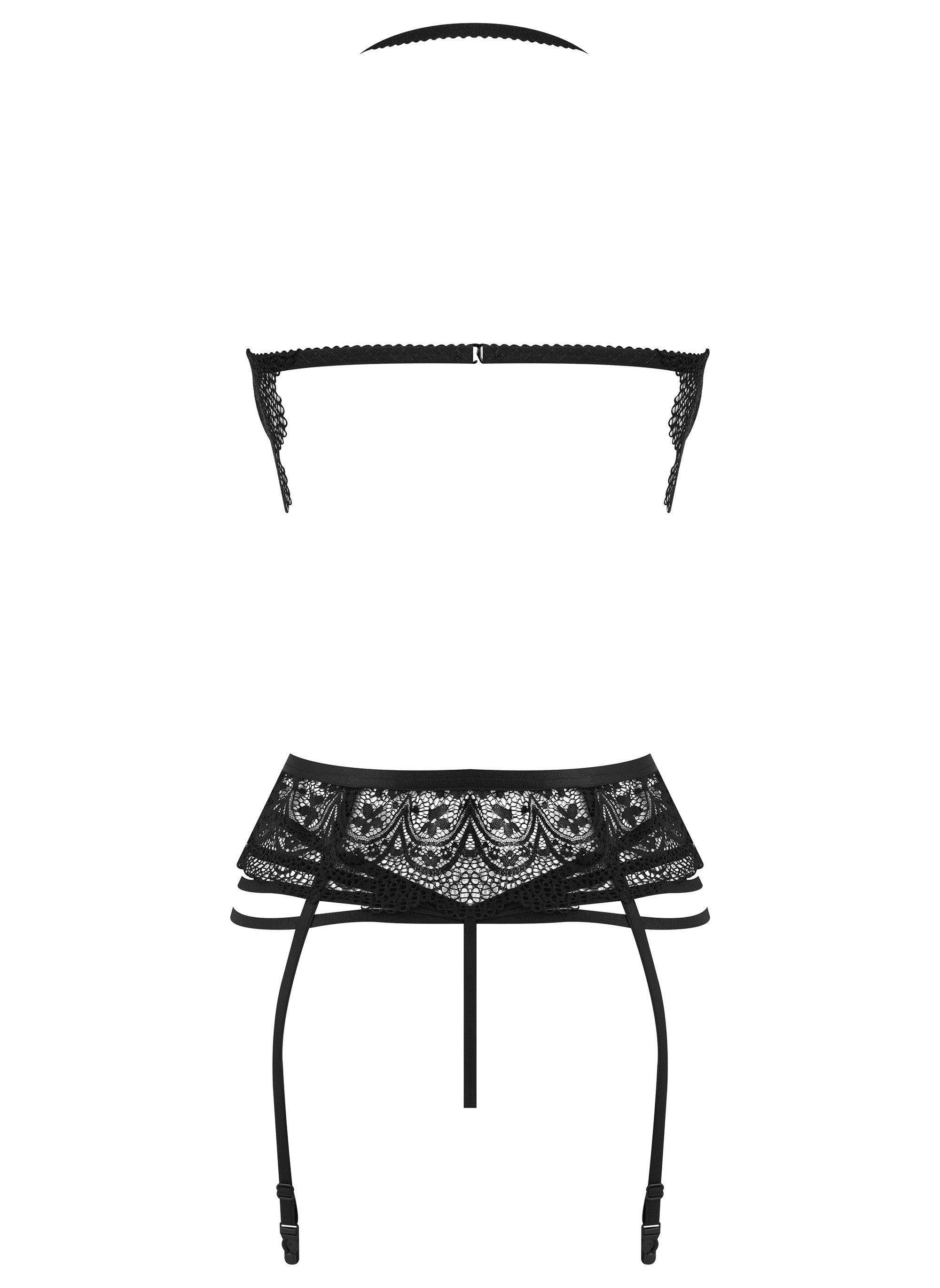 CORSÉ Y TANGA LACE TEMPTATION NEGRO BEAUTY NIGHT FASHION