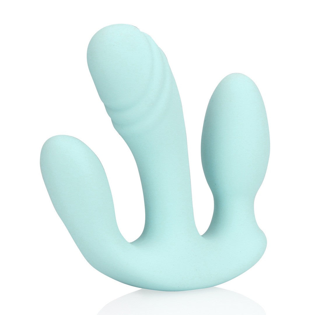 VIBRADOR 3-1 DE SILICONA LÍQUIDA BREEZY BLUE LOVELINE