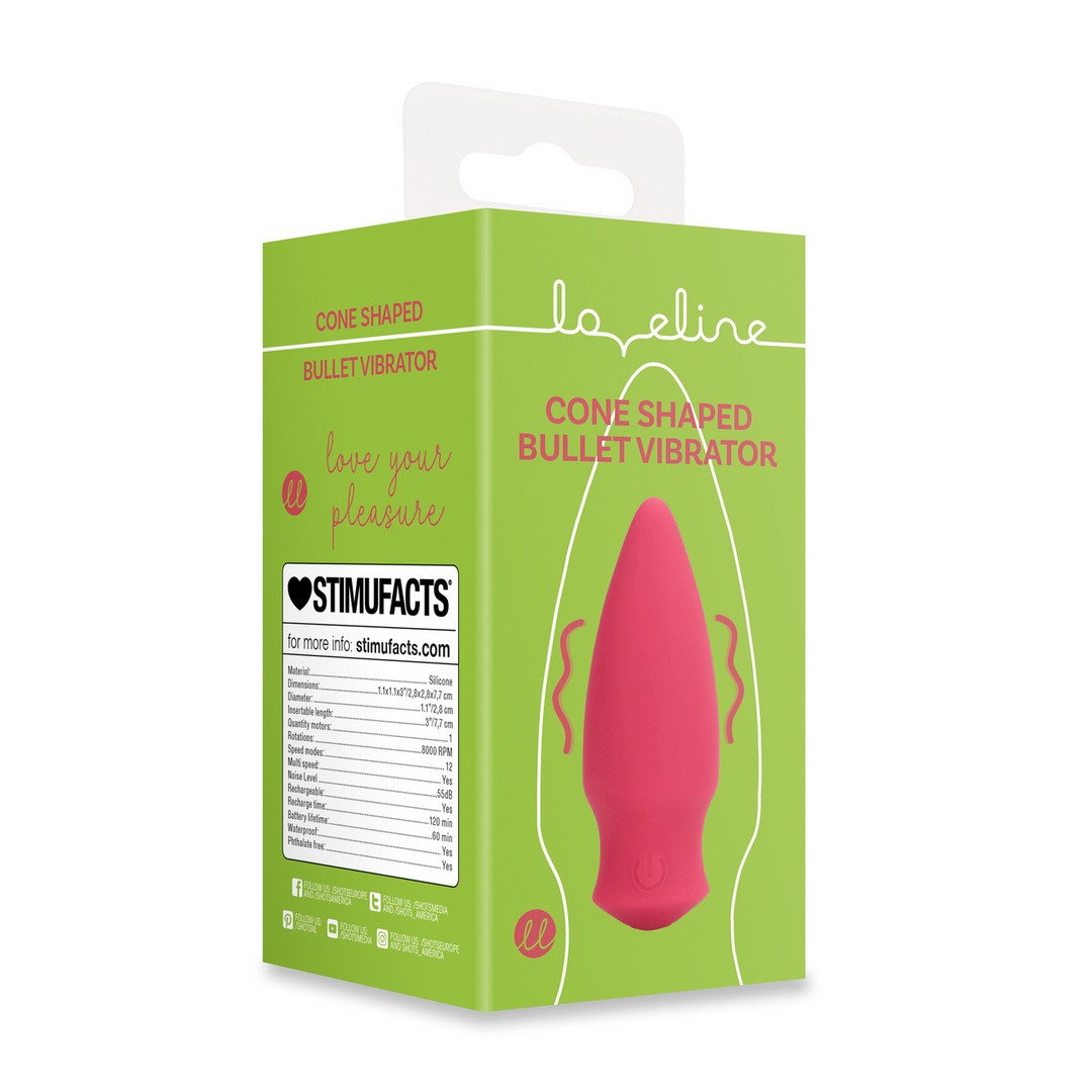 BALA VIBRATORIA CÓNICA BLUSHING ROJO LOVELINE