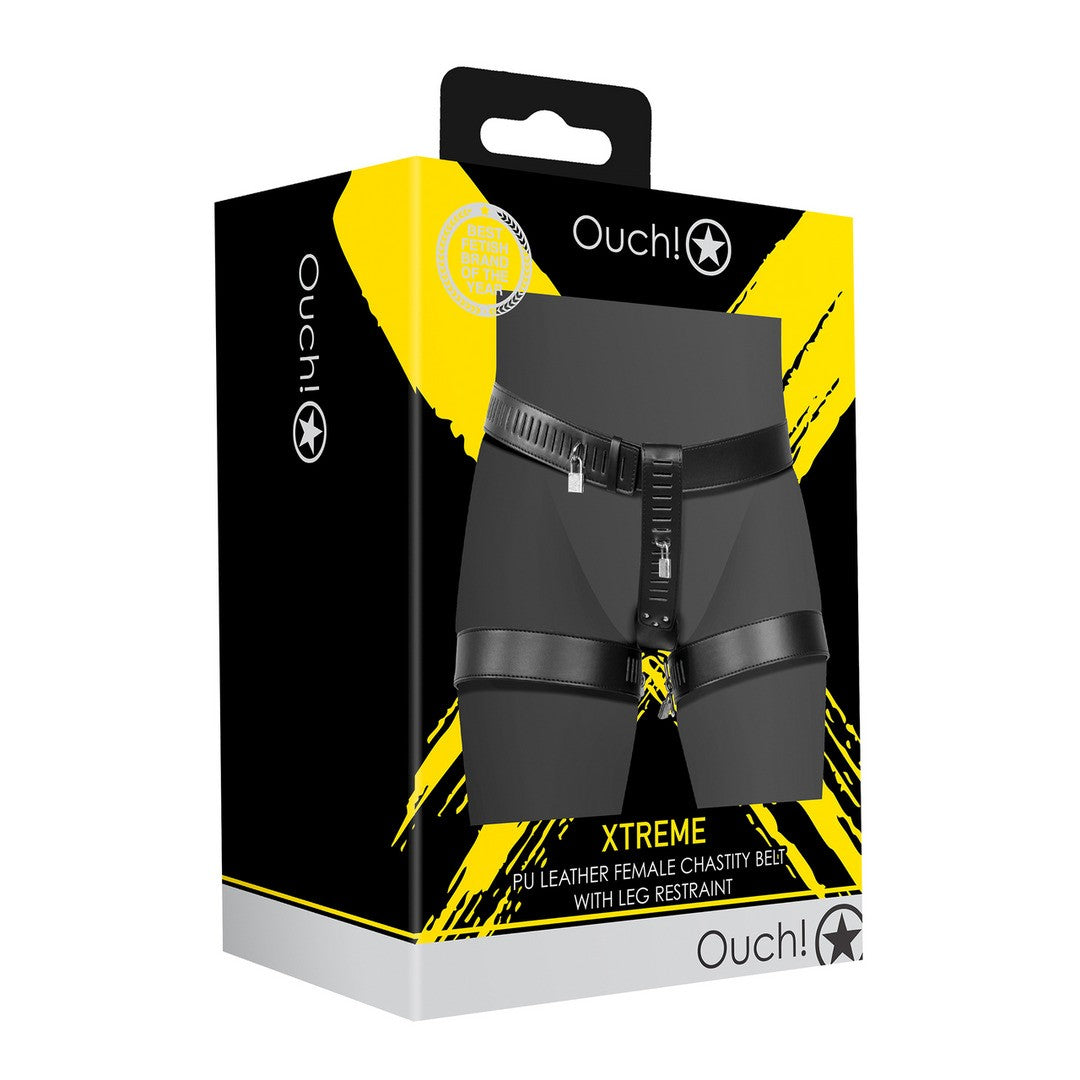CINTURÓN DE CASTIDAD CON RESTRICCIONES PARA LAS PIERNAS XTREME OUCH!