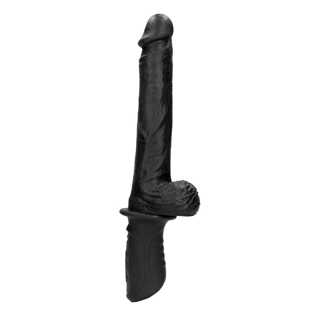 MÁQUINA SEXUAL HAND HELD DE SILICONA LÍQUIDA NEGRA OUCH!
