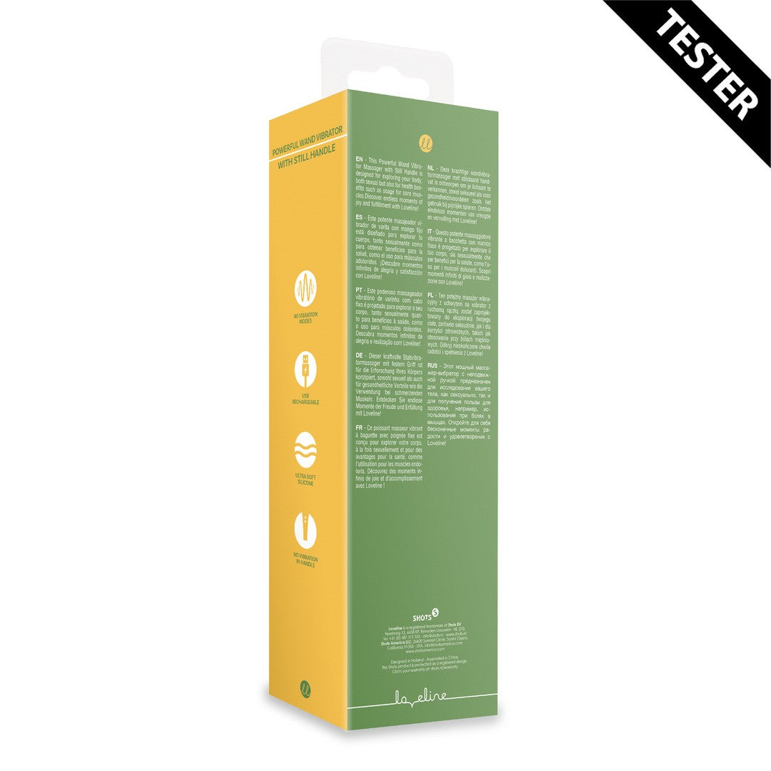 TESTER MASAJEADOR POWERFUL WAND VIBRATOR VERDE LOVELINE