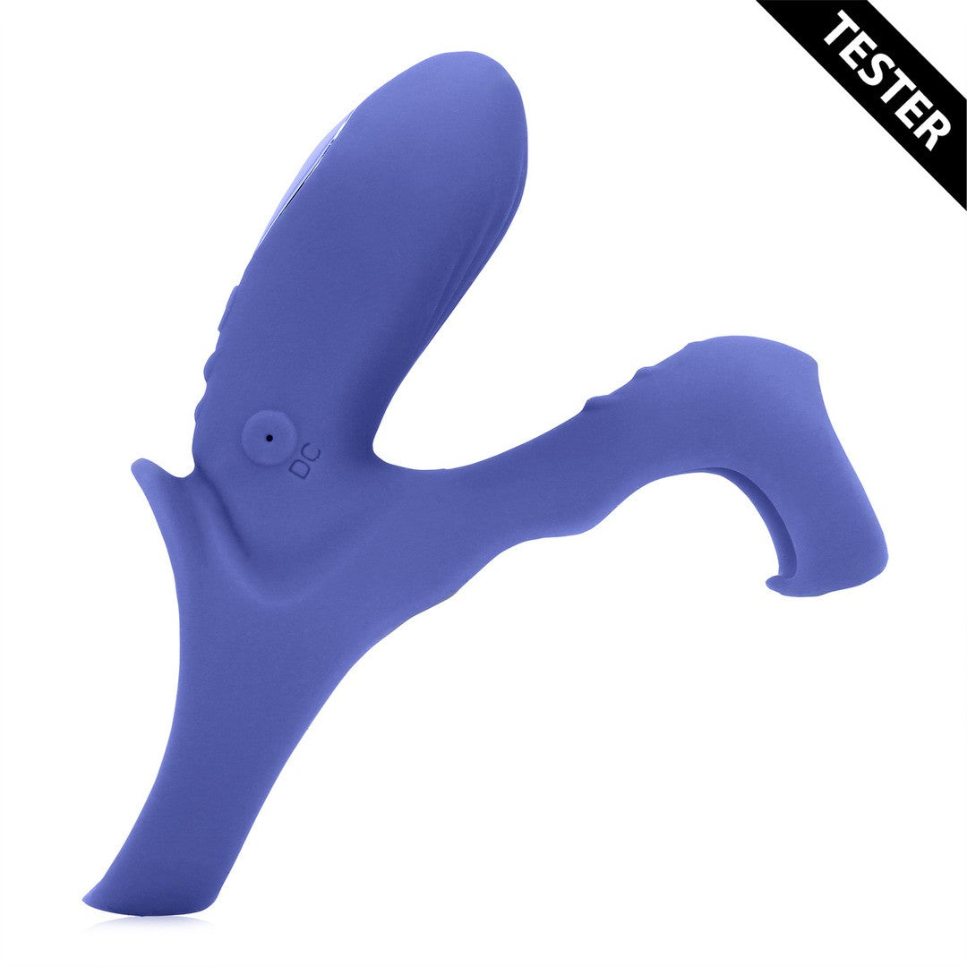 TESTER ANILLO PARA EL PENE CON VIBRACIÓN Y ESTIMULADOR DEL CLÍTORIS AZUL LOVELINE
