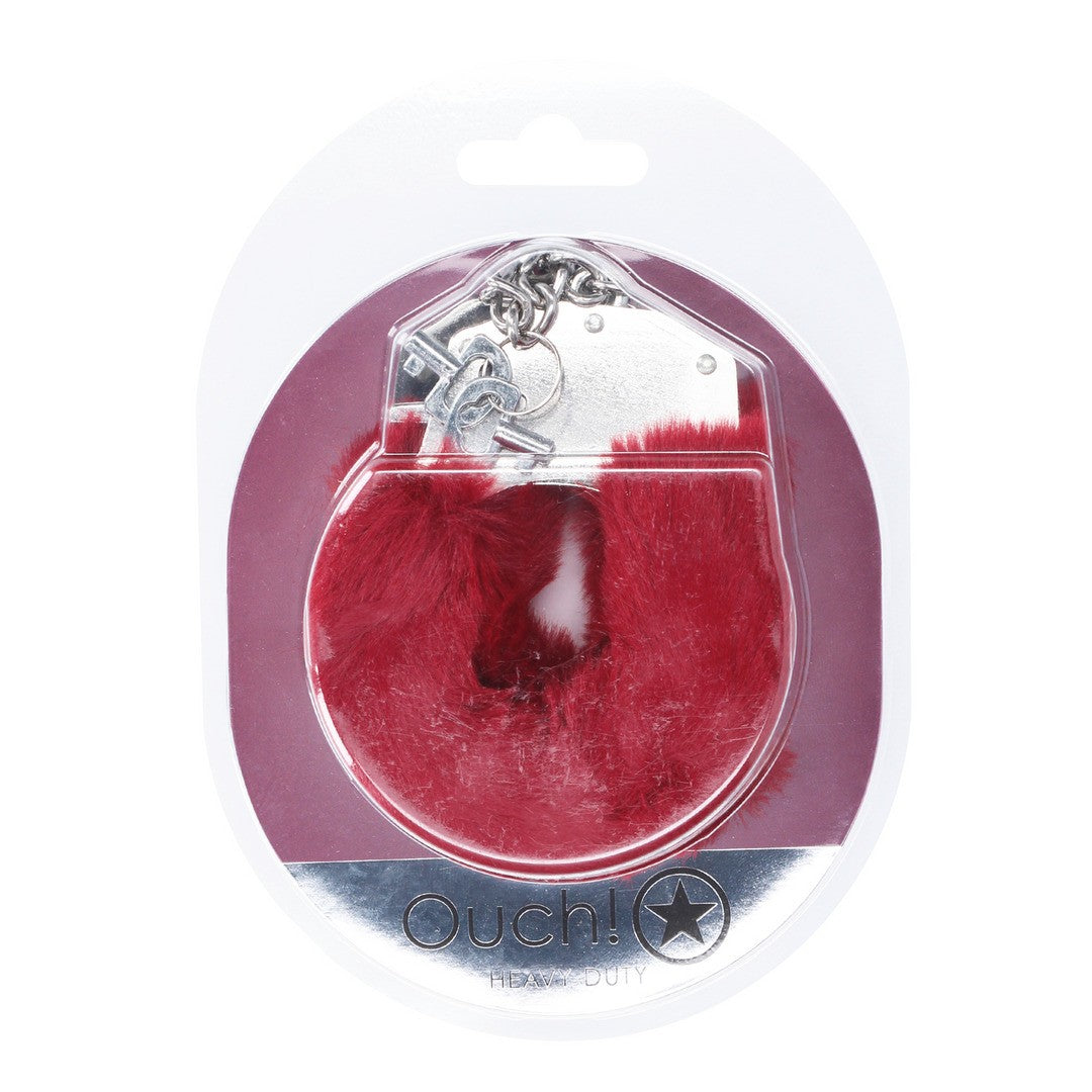 ESPOSAS DE FELPA HEAVY-DUTY FLUFFY BURDEOS OUCH!