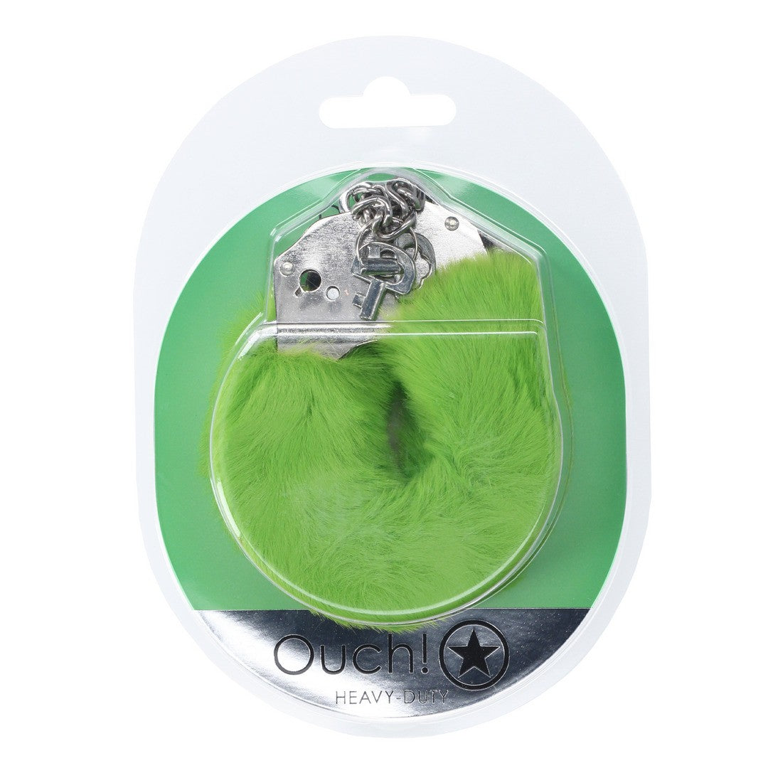 ESPOSAS DE FELPA HEAVY-DUTY FLUFFY VERDE OUCH!