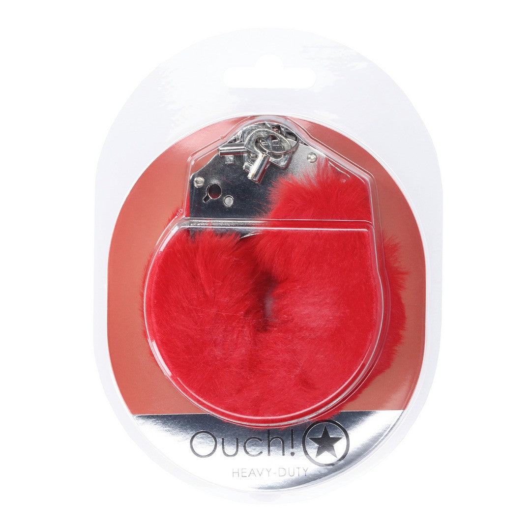 ESPOSAS DE FELPA HEAVY-DUTY FLUFFY ROJO OUCH!