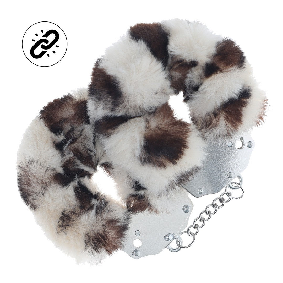 ESPOSAS DE FELPA HEAVY-DUTY FLUFFY SNOW LEOPARD OUCH!