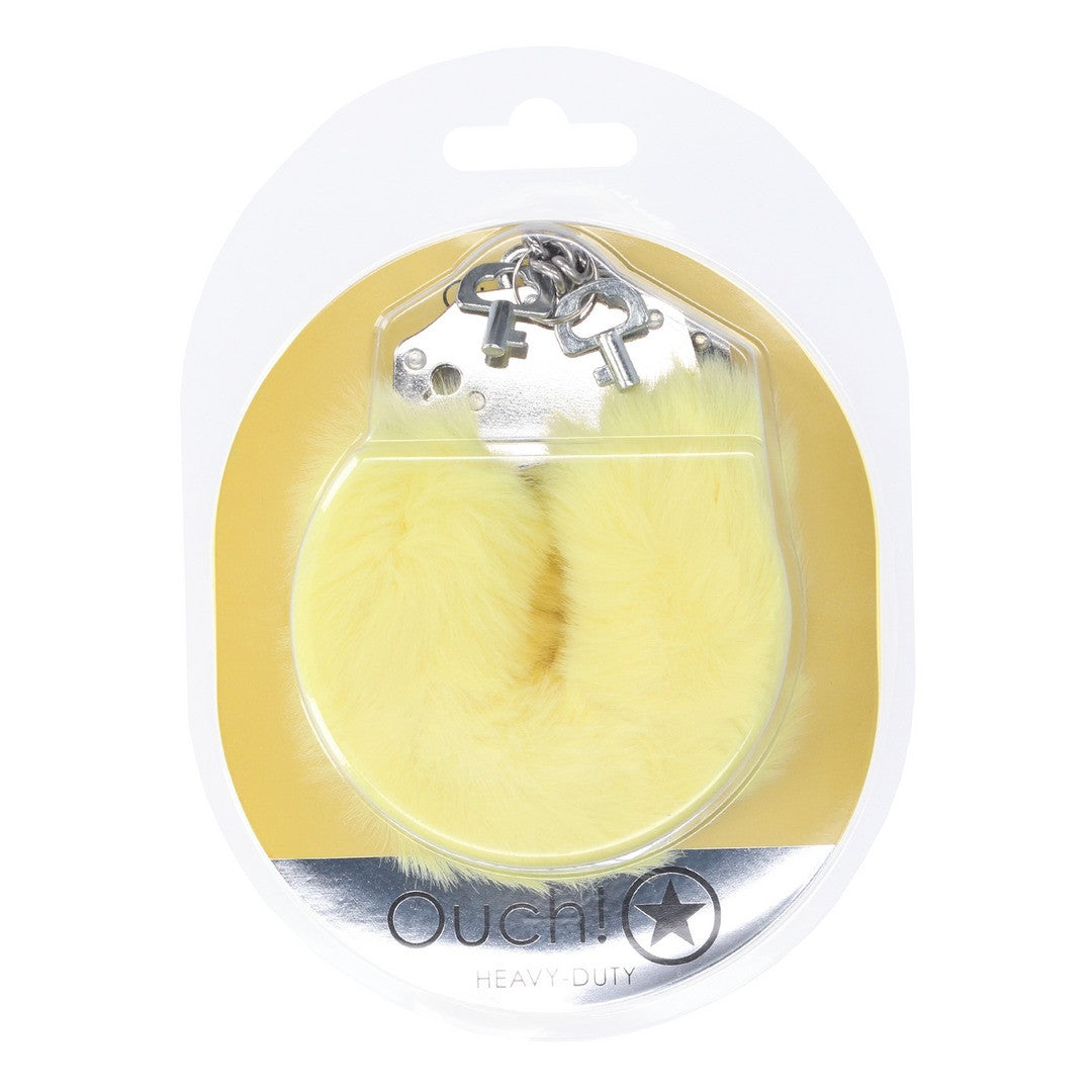 ESPOSAS DE FELPA HEAVY-DUTY FLUFFY AMARILLO OUCH!