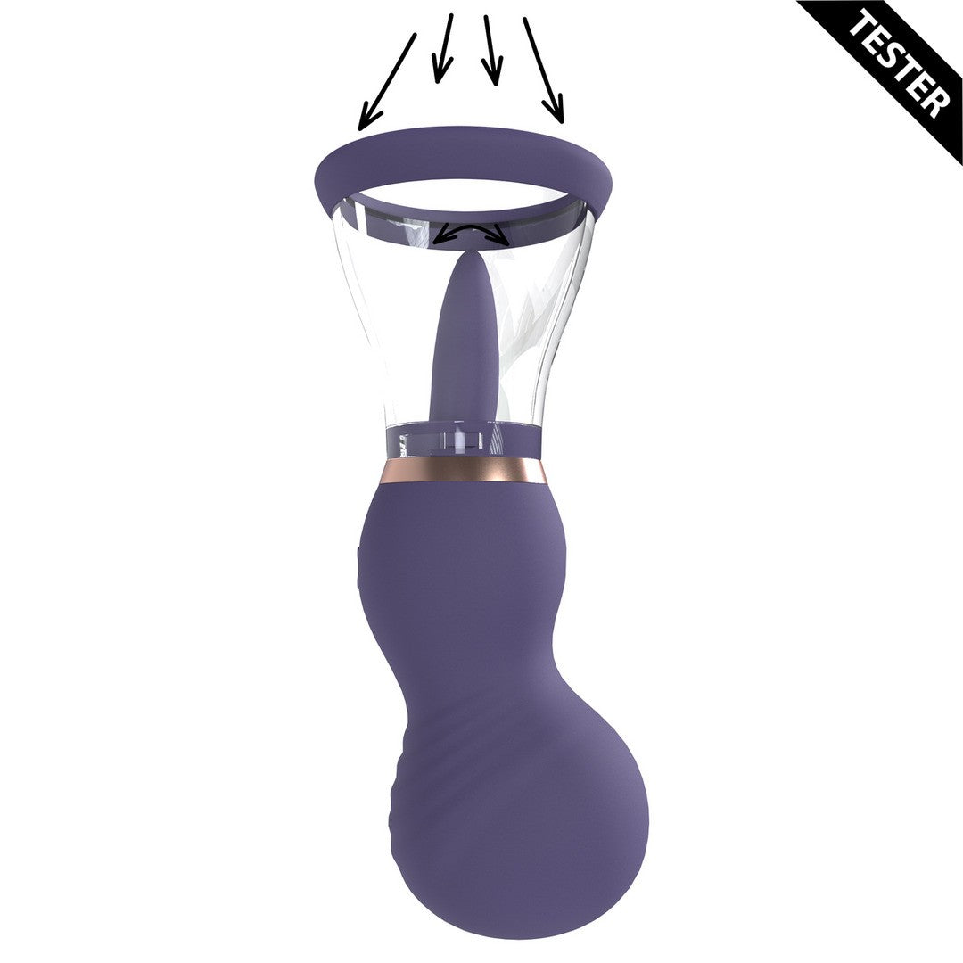 TESTER BOMBA RECARGABLE PARA LA VULVA Y EL PECHO SENSUAL MORADO PUMPED