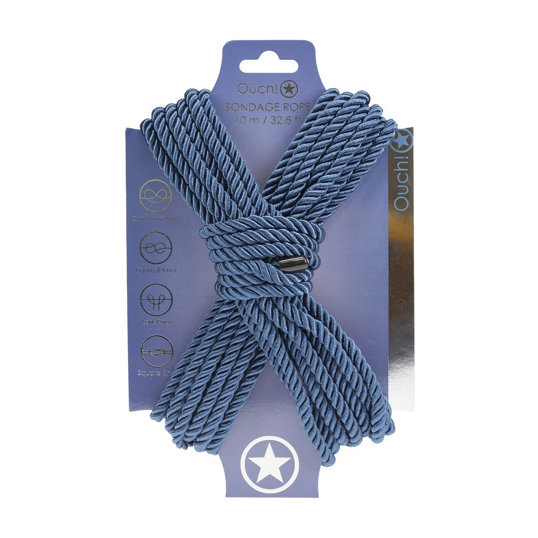 CUERDA DE BONDAGE DE POLIÉSTER 32.8 FT / 10 M AZUL MARINO OUCH!