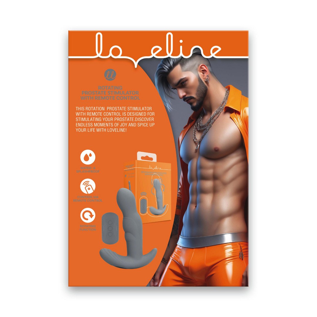 INFOGRAFÍA ROTATING PROSTATE STIMULATOR WITH REMOTE CONTROL LOVE130GRY LOVELINE