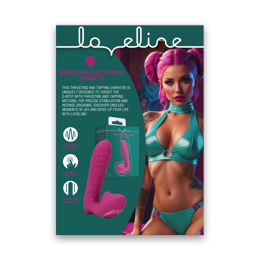 INFOGRAFÍA THRUSTING AND TAPPING VIBRATOR LOVE131PNK EN LOVELINE