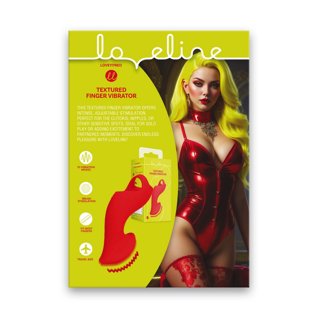 INFOGRAFÍA TEXTURE FINGER VIBRATOR LOVE117RED EN LOVELINE