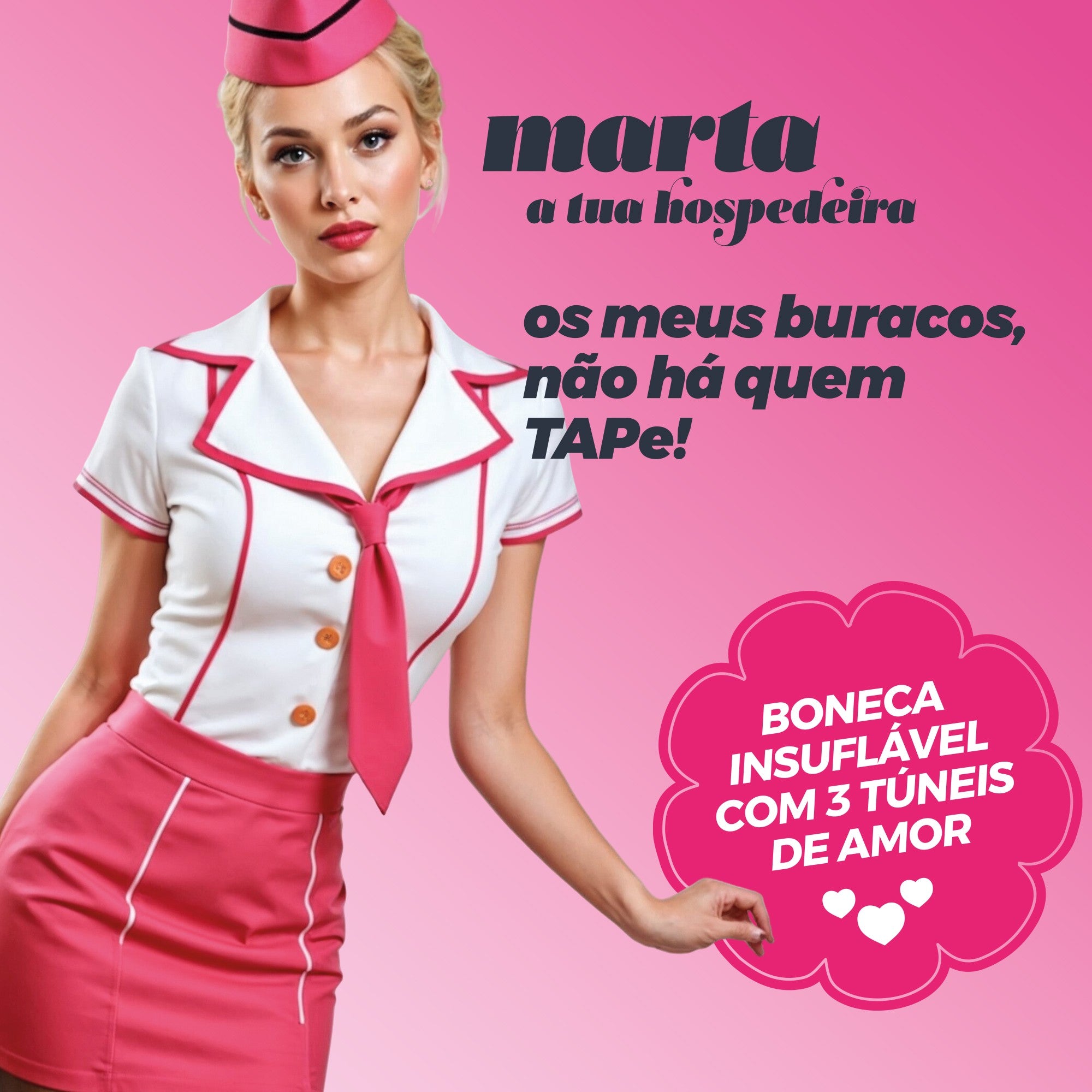 MARTA LA AZAFATA MUÑECA INFLABLE RUBIA CRUSHIOUS