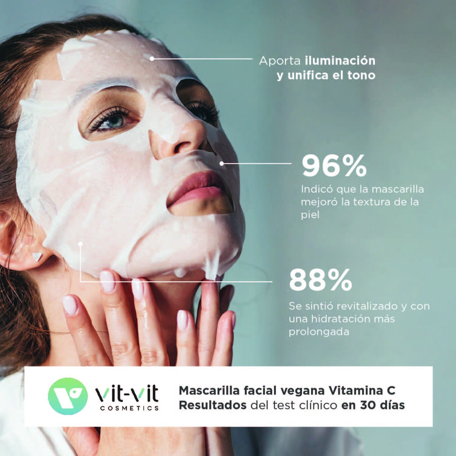 MASCARILLA DE TEJIDO FACIAL VITAMIN C VIT VIT COSMETICS 20GR