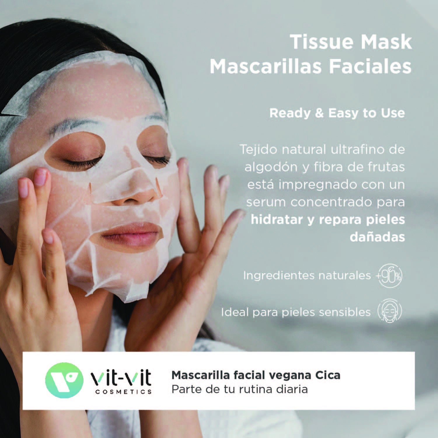 MASCARILLA DE TEJIDO FACIAL CICA TIGERGRASS VIT VIT COSMETICS 20GR