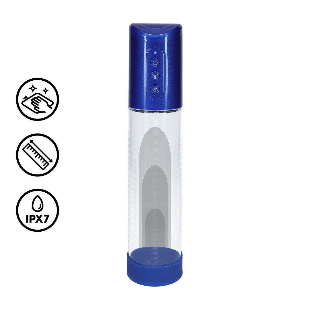 BOMBA RECARGABLE PARA EL PENE HYPERPUMP METALLIC BLUE PUMPED