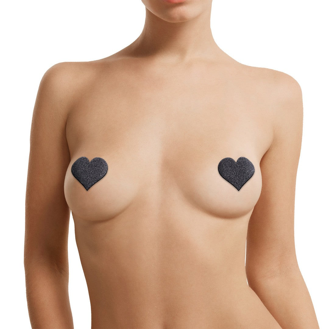 CONJUNTO DE 3 CUBREPEZONES CROSS STAR HEART NEGROS LE DÉSIR