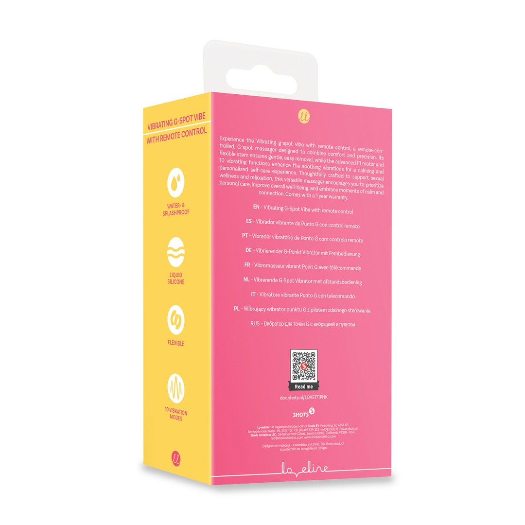 HUEVO VIBRANTE CON MANDO G-SPOT VIBE ROSA LOVELINE