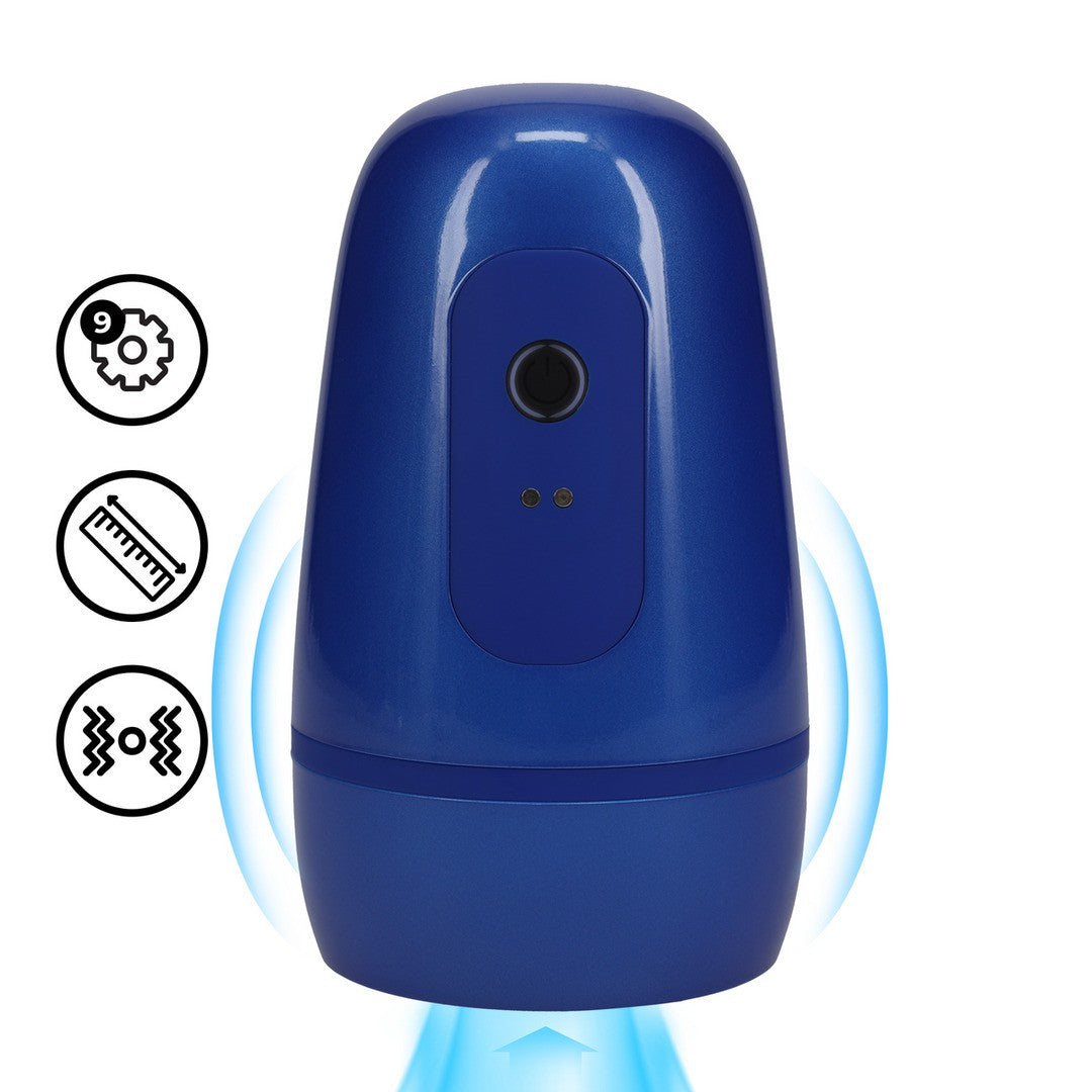 MASTURBADOR DE SUCCIÓN DE PRESIÓN NEGATIVA CON VIBRACIÓN PULSAR METALLIC BLUE PUMPED