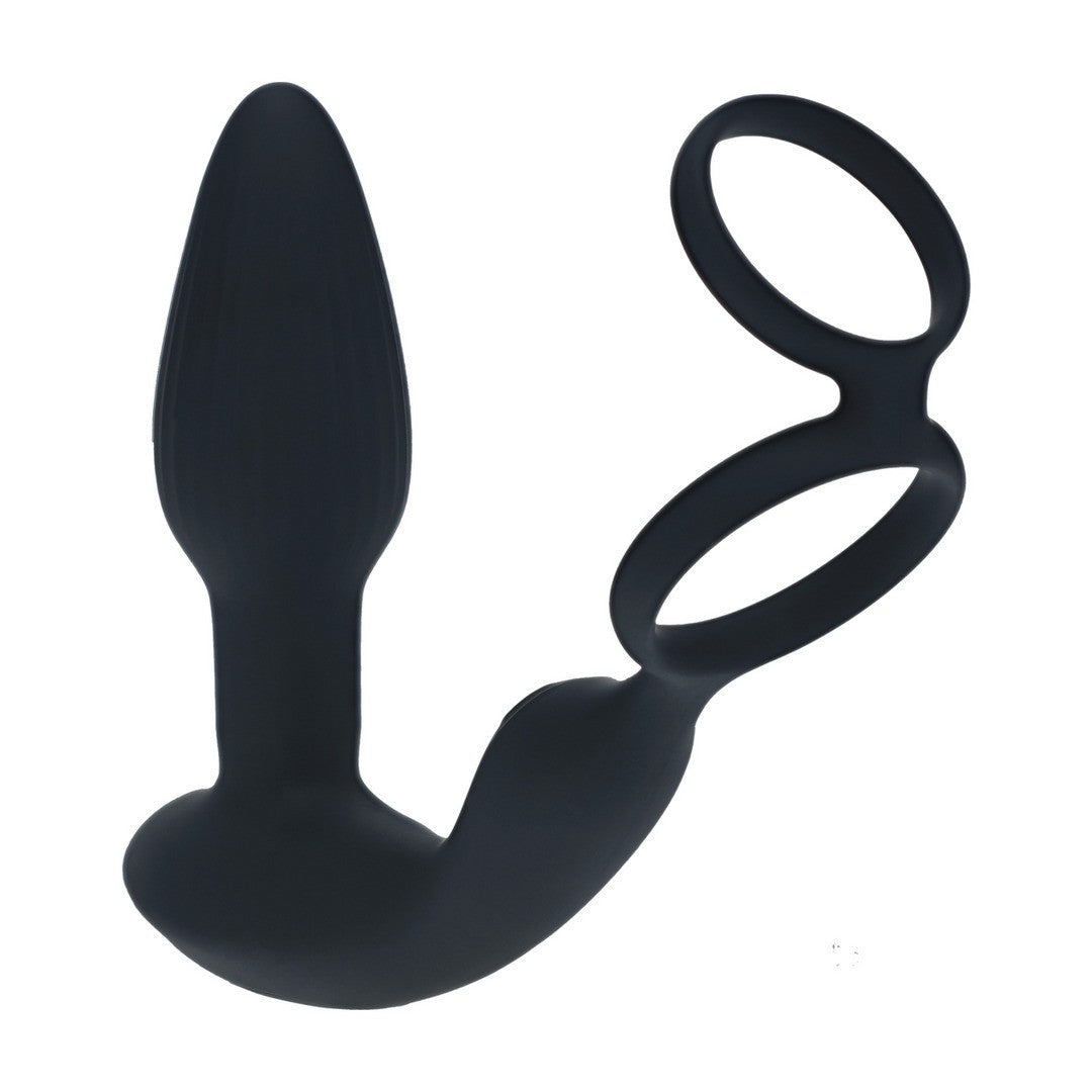 ESTIMULADOR DE PRÓSTATA VIBRATORIO CON ROTACIÓN Y ANILLO PARA PENE Y TESTÍCULOS LEVELZ