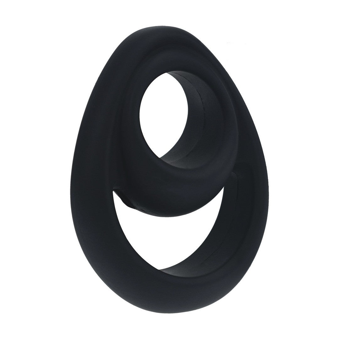 ANILLO PARA EL PENE DOBLE DE SILICONA ERGO NEGRO LEVELZ
