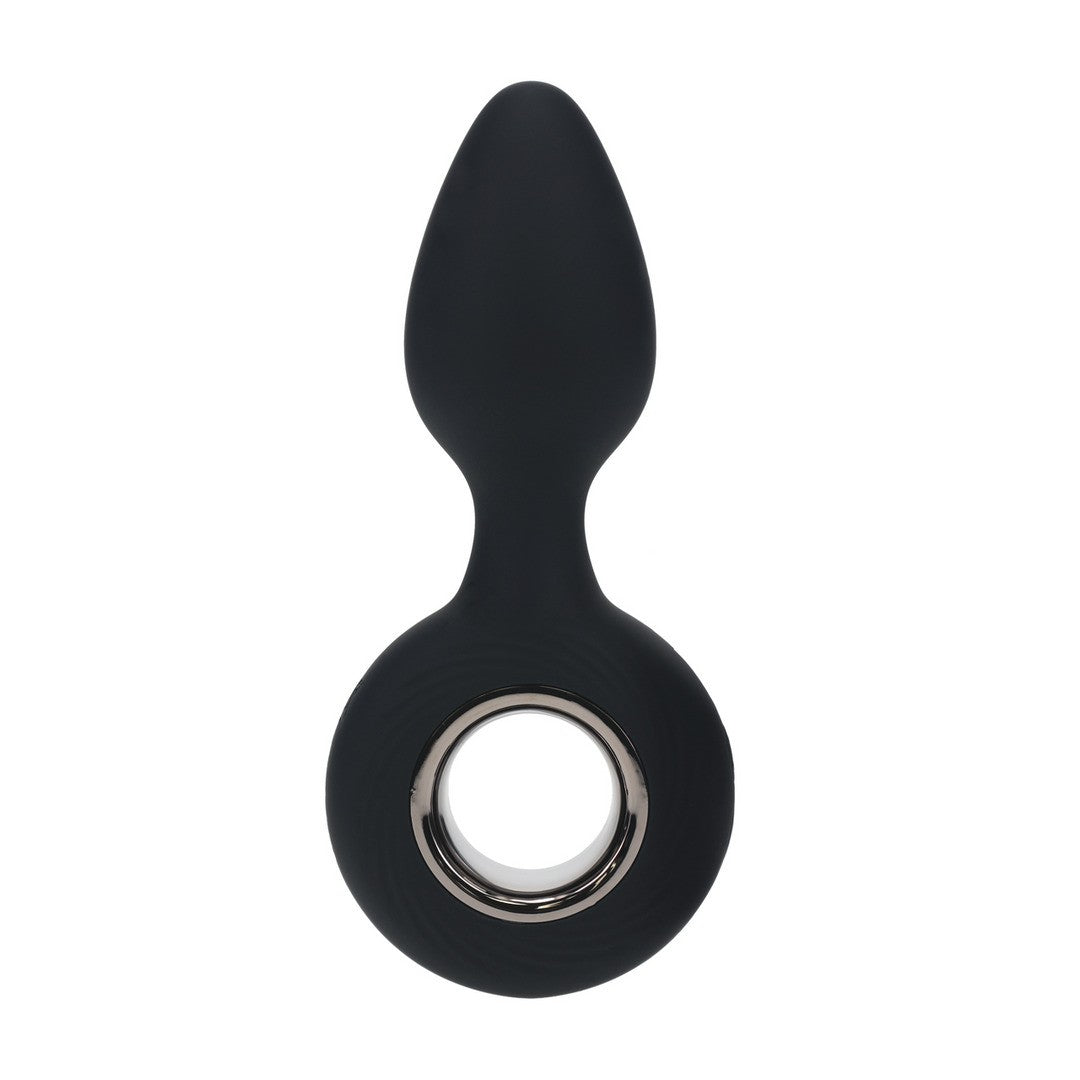 PLUG ANAL DE SILICONA CON VIBRACIÓN Y ASA NEGRO LEVELZ