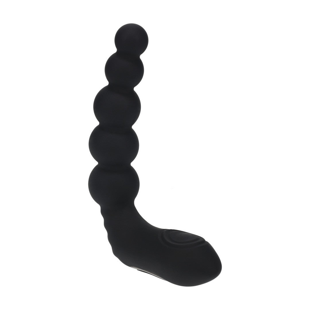 ESTIMULADOR DE PRÓSTATA FLEXIBLE CON PERLAS VIBRACIÓN Y FUNCIÓN DE CALENTAMIENTO NEGRO LEVELZ