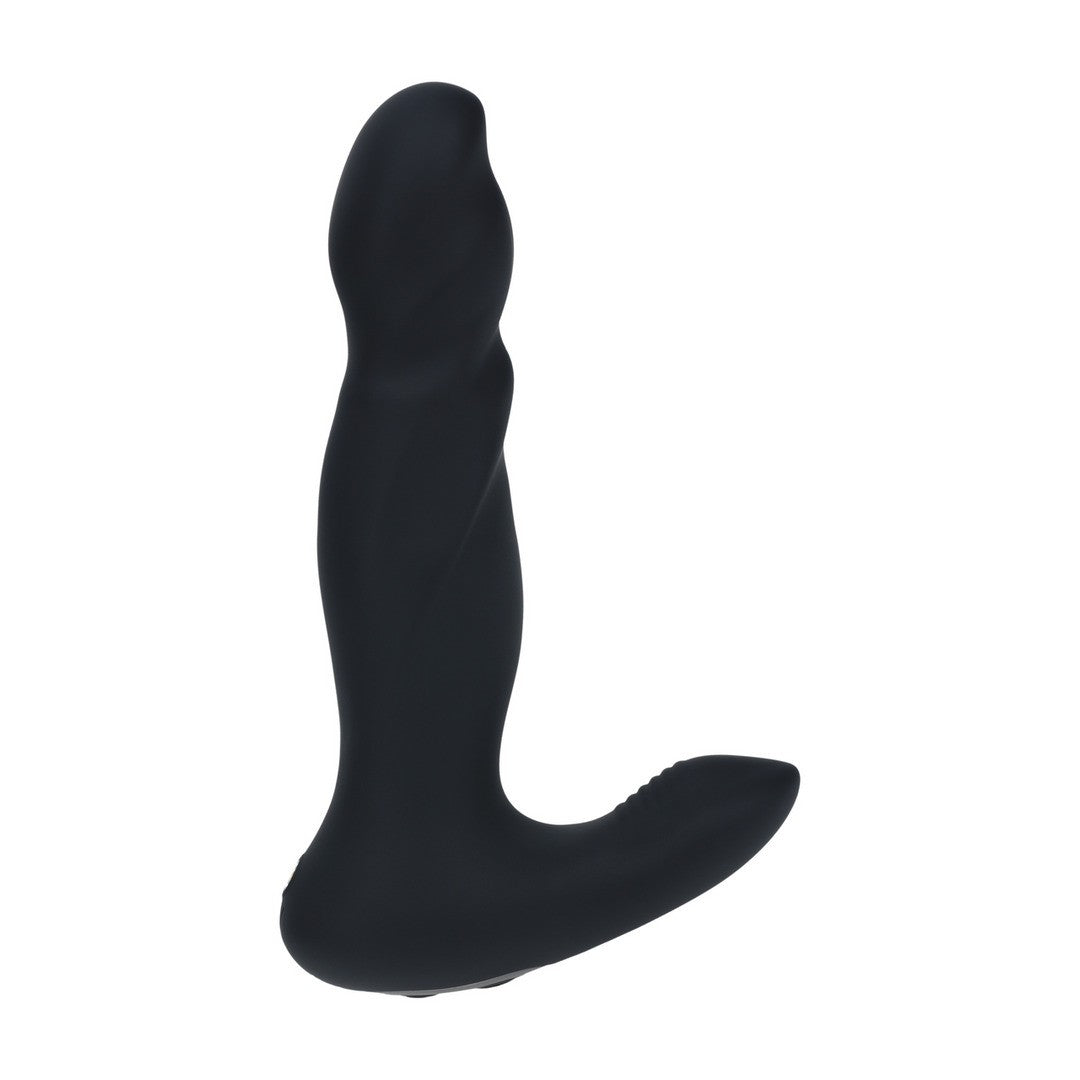 ESTIMULADOR DE PRÓSTATA DE SILICONA CON VIBRACIÓN E IMPULSO NEGRO LEVELZ