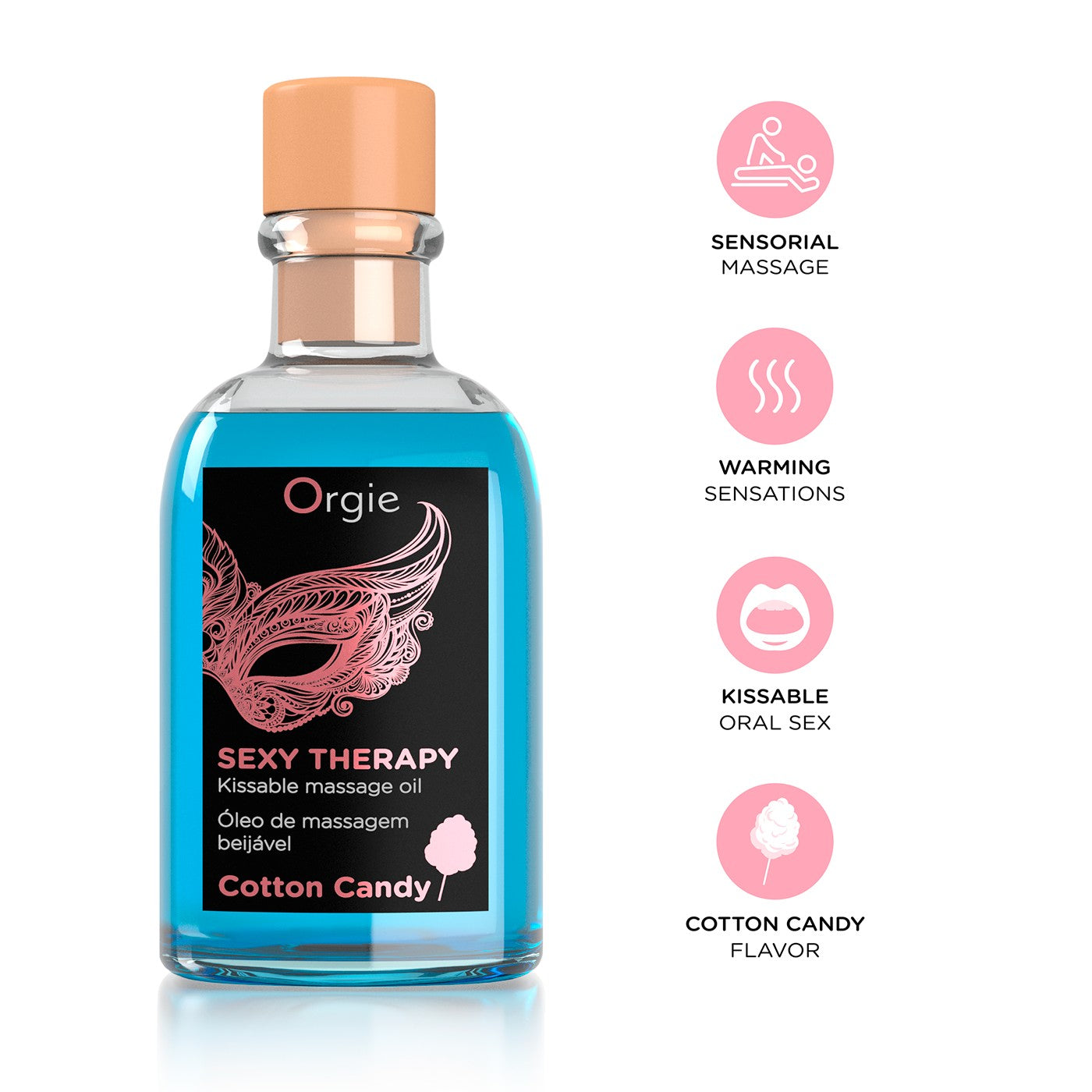 KIT DE MASAJE LIPS SEXY THERAPY ALGODÓN DULCE 100ML ORGIE