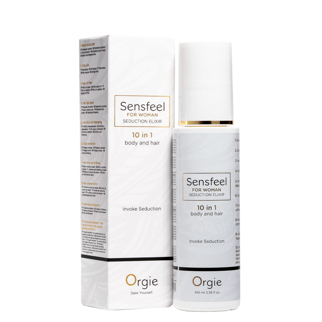LOCIÓN 10 EN 1 PARA CUERPO Y CABELLO CON FEROMONAS SENSFEEL FOR WOMAN 100ML ORGIE