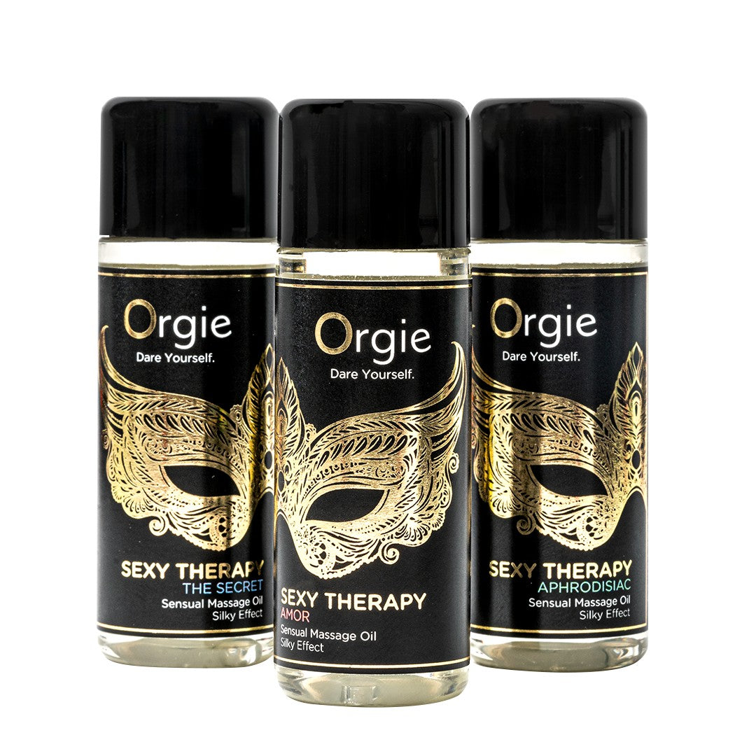 SET DE ACEITES DE MASAJE SEXY THERAPY SENSUAL MINI SIZE 3X30ML ORGIE