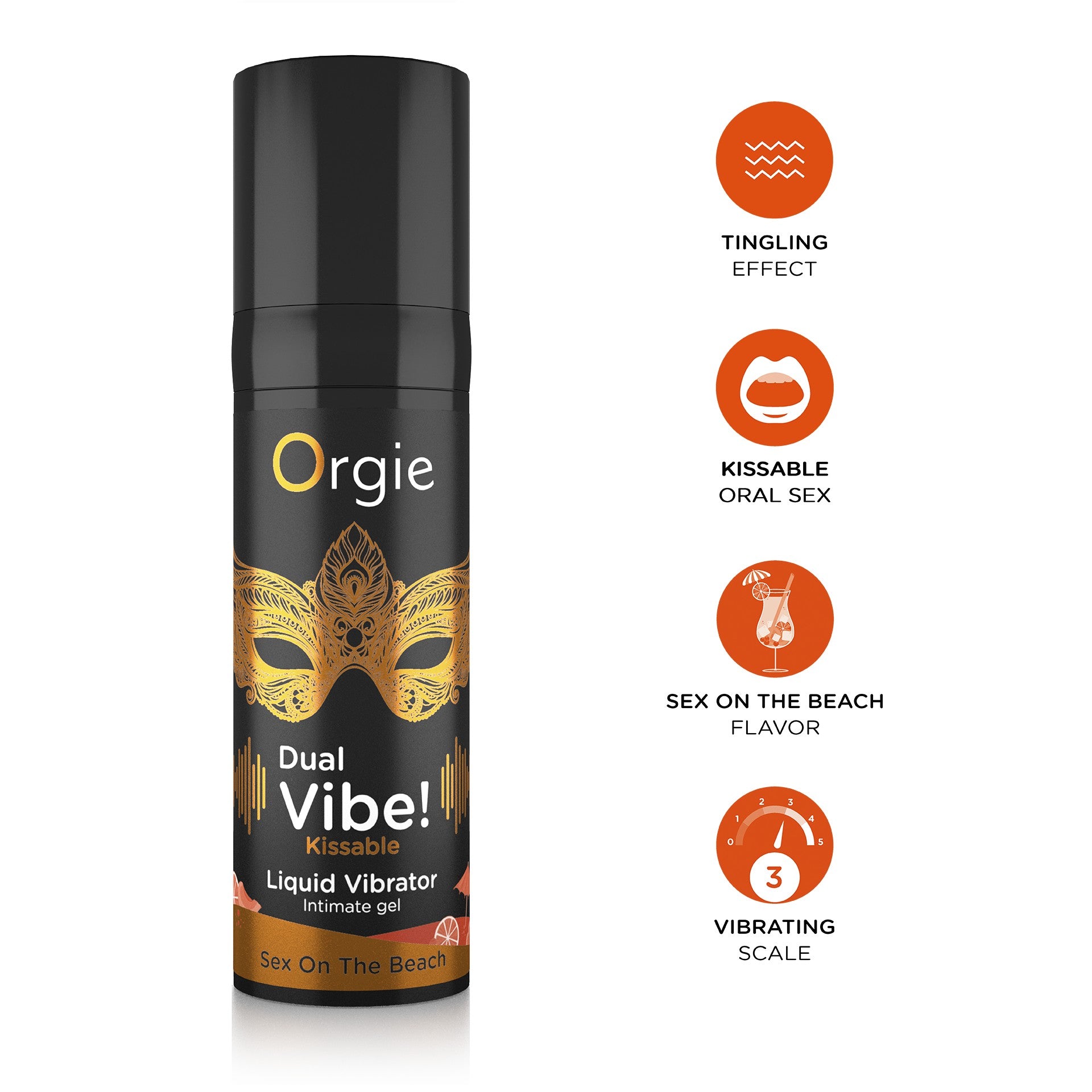 VIBRADOR LÍQUIDO BESABLE DUAL VIBE SEX ON THE BEACH 15ML ORGIE