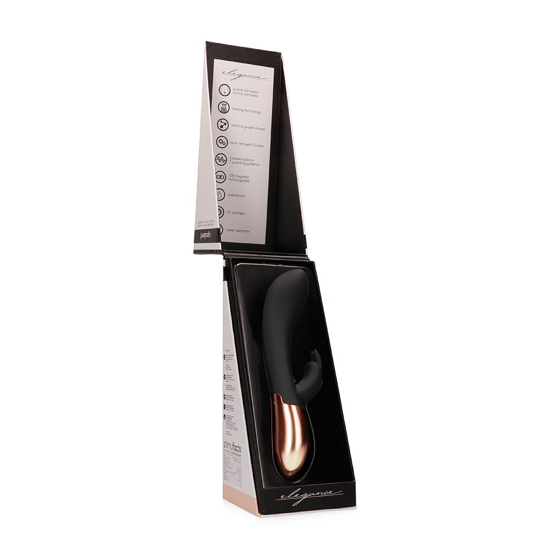 VIBRADOR CON CALENTAMIENTO RECARGABLE OPULENT ELEGANCE NEGRO