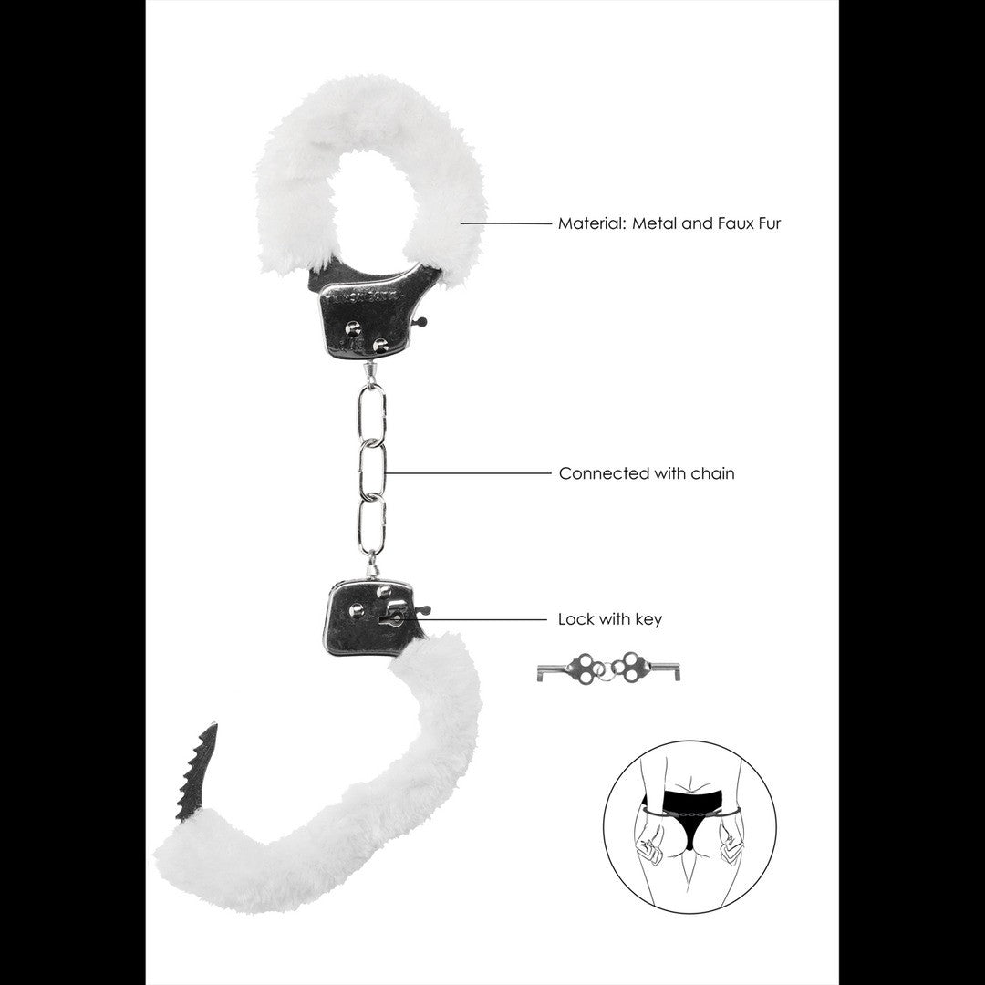 ESPOSAS CON PELUCHE PLEASURE FURRY HANDCUFFS BLANCAS