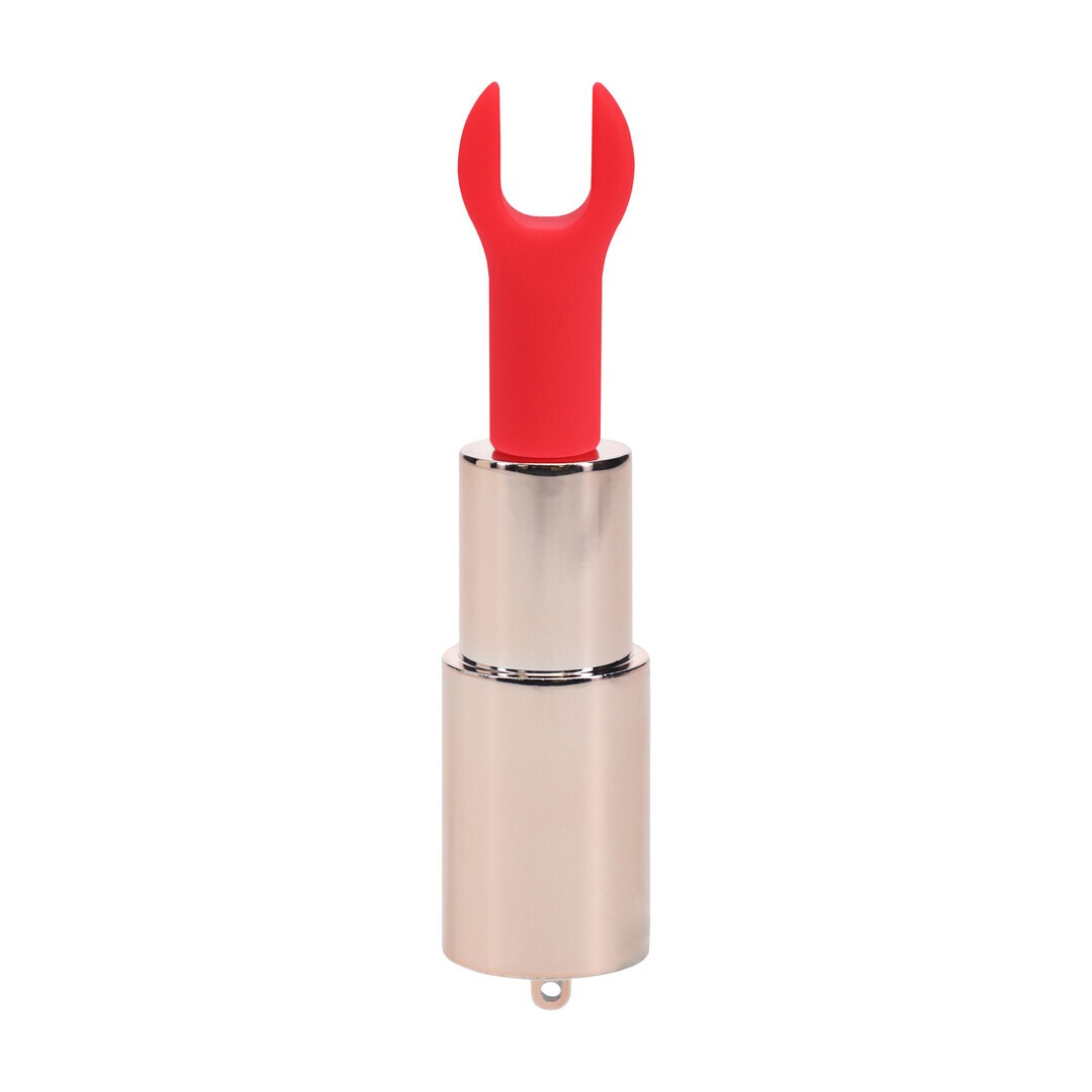 VIBRADOR CON 4 ACCESORIOS ANGEL LIPSTICK ROSA LOVELINE