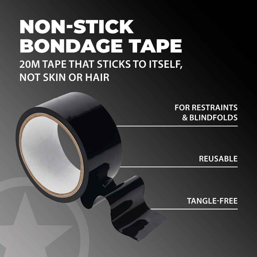 CINTA BONDAGE PVC NON-STICK 20 M NEGRA OUCH!