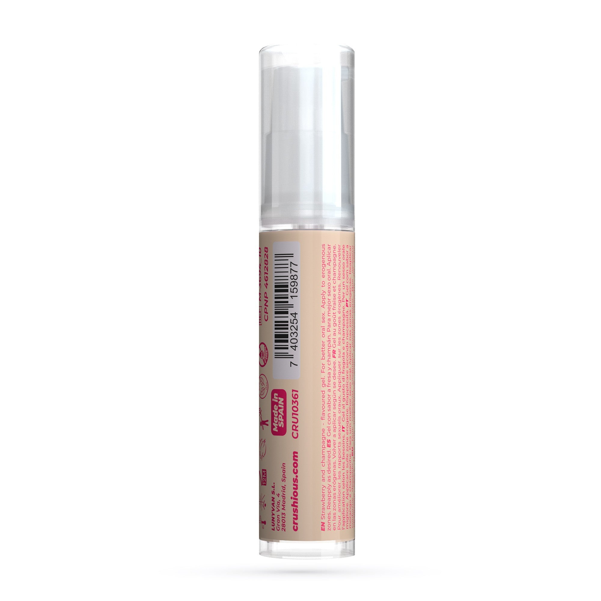 GEL LUBRICANTE STEAL MY KISSES DE SABOR FRESA Y CHAMPÁN CRUSHIOUS 10ML
