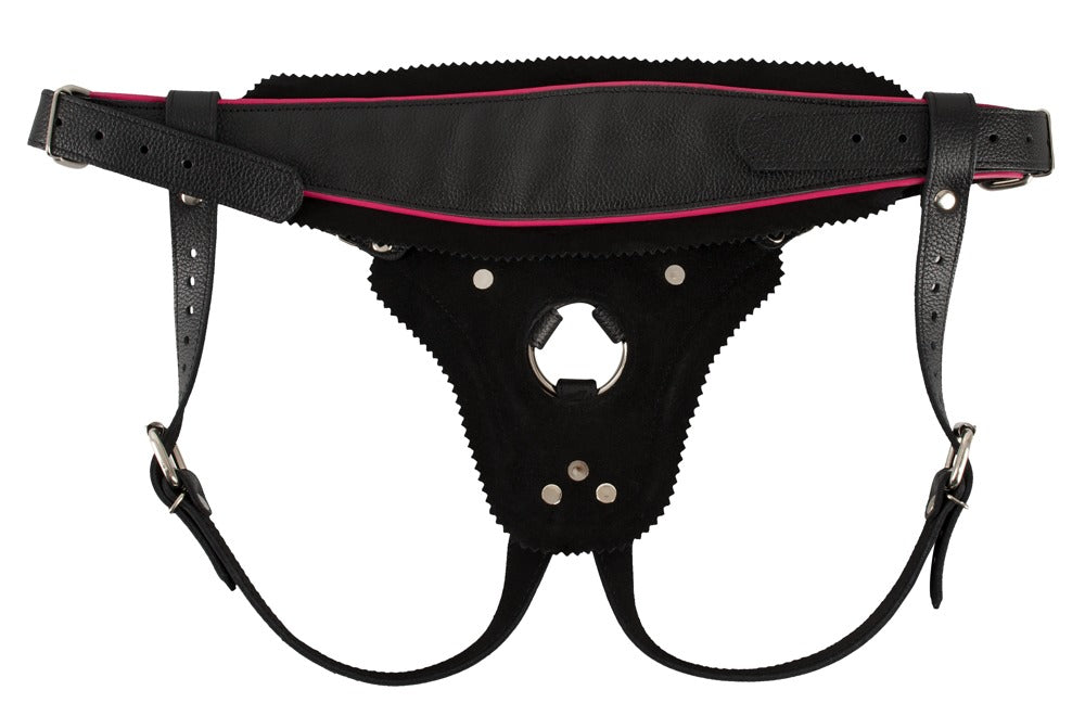 Arnés Strap-on Leather Zado S-L Negro Ajustable con Anillas